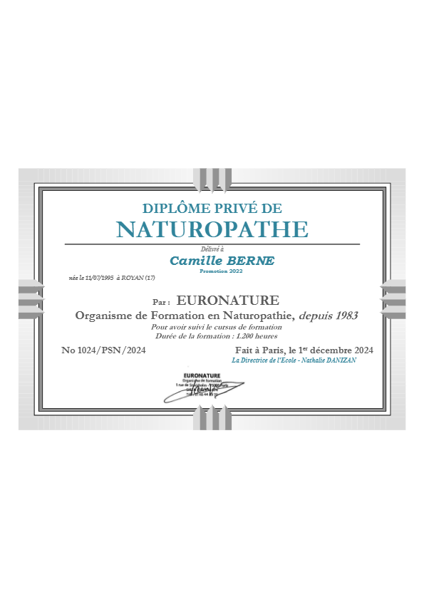 photo diplome Camille Berne 