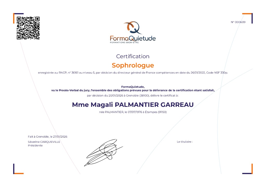 photo diplome M&MIEUX-ÊTRE - Magali GARREAU