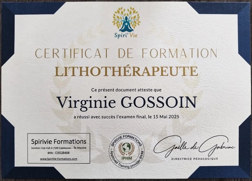 photo diplome Virginie GOSSOIN