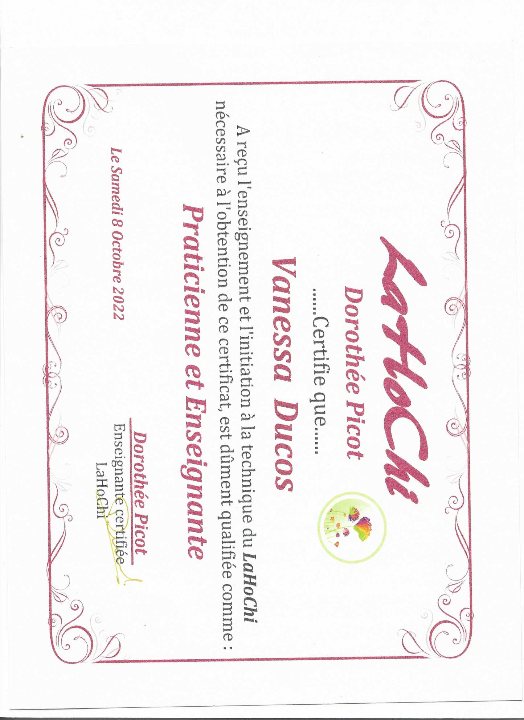 photo diplome Bulle d’Energie by Vanessa