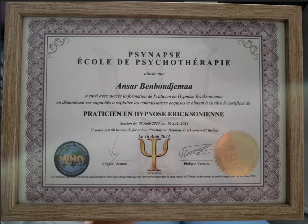 photo diplome Ansar Benboudjemaa