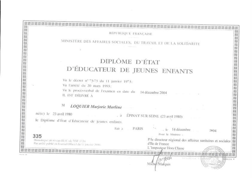 photo diplome Marjorie Loquier