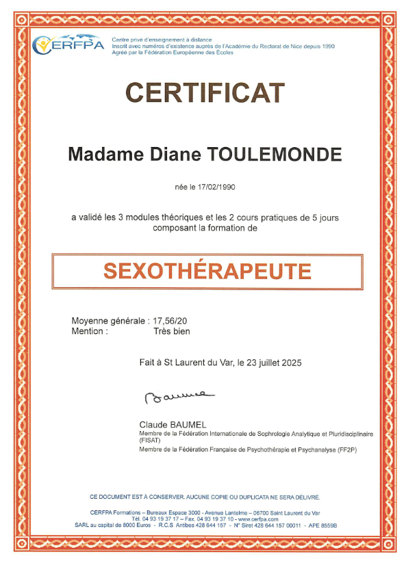 photo diplome Diane Toulemonde Pettersson