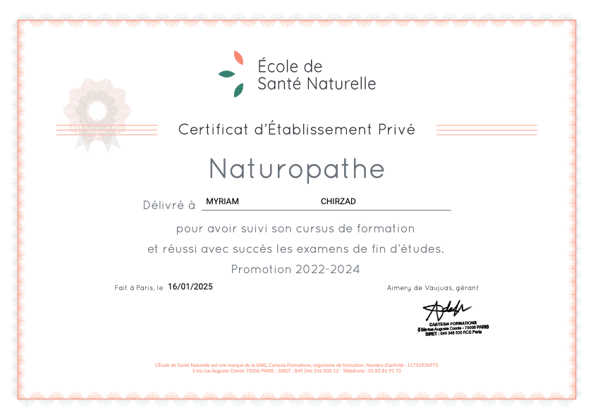 photo diplome Myriam Chirzad