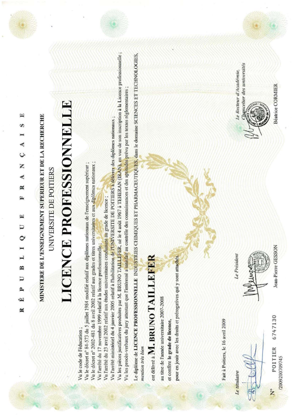 photo diplome Bruno Taillefer