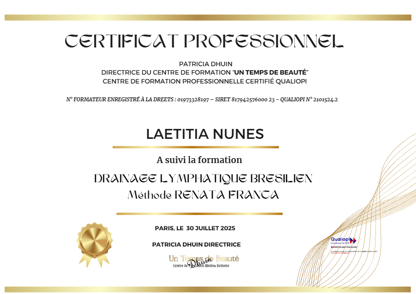 photo diplome LYMPHEA 