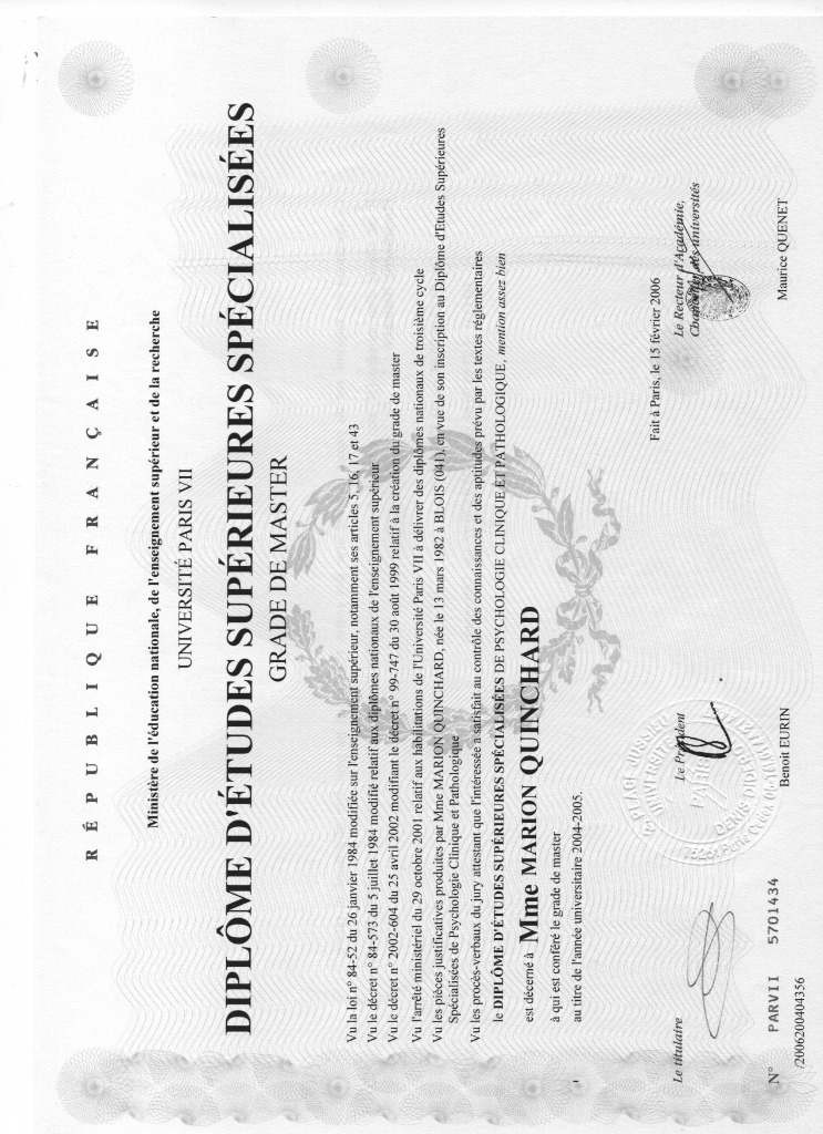 photo diplome Marion Quinchard