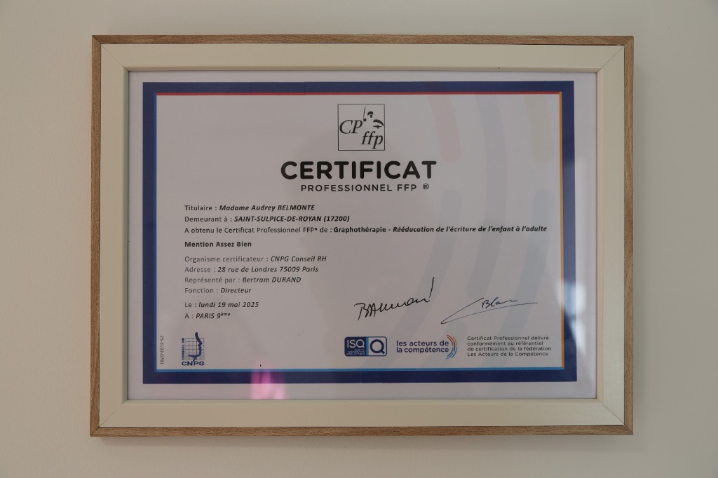 photo diplome Audrey BELMONTE