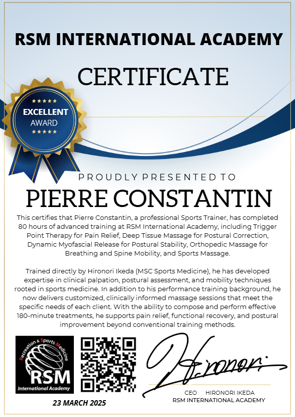 photo diplome Posture and Flow - Massage postural