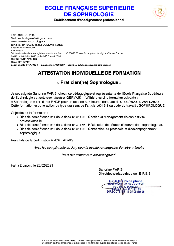 photo diplome Wilfrid Gervais