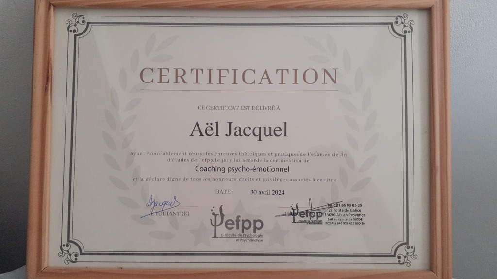 photo diplome Aël Jacquel