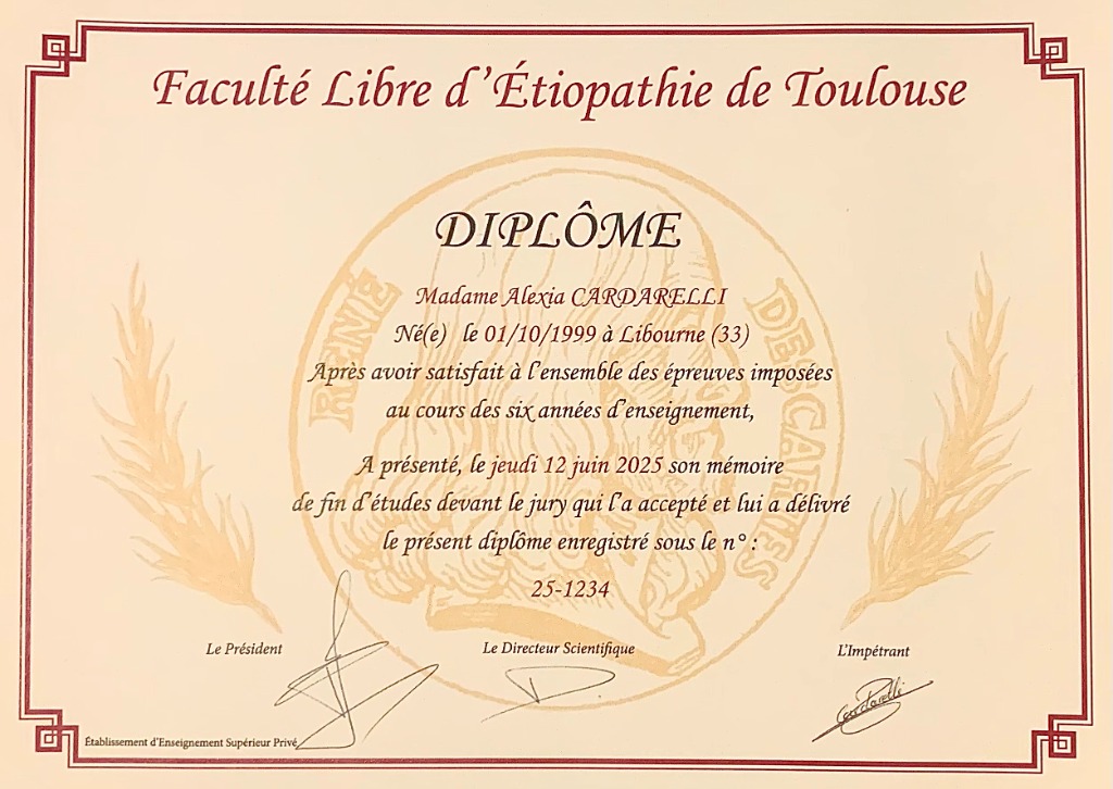photo diplome Alexia CARDARELLI