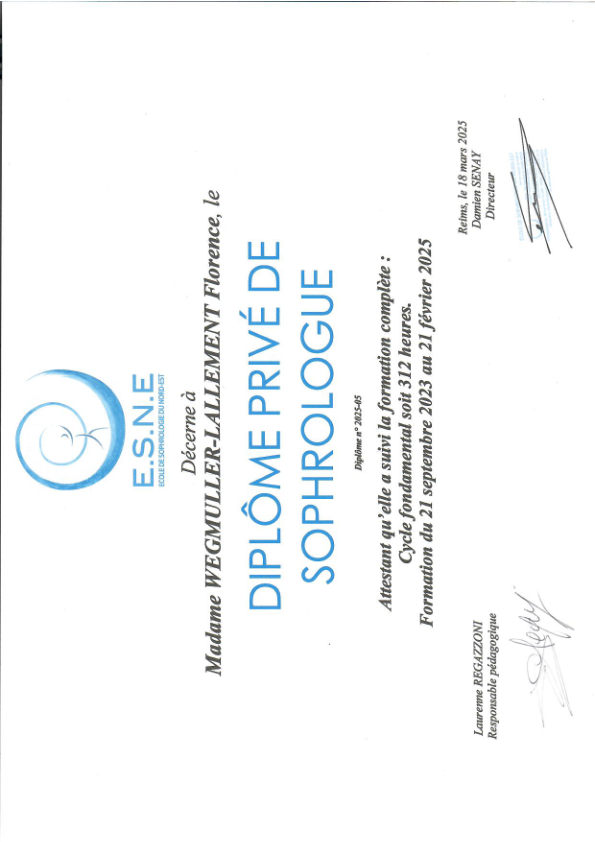 photo diplome Florence WEGMULLER