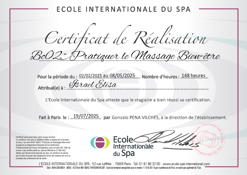 photo diplome Elisa Israel