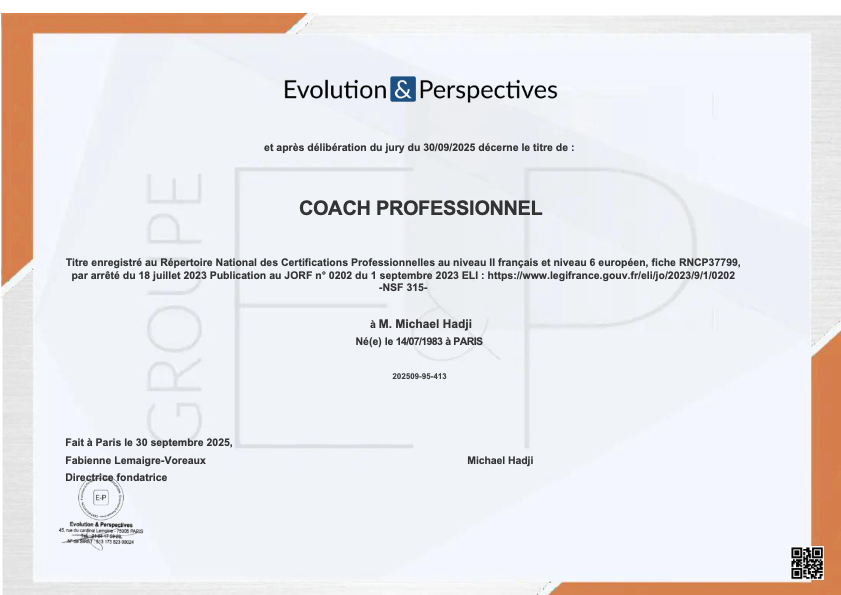 photo diplome Michael HADJI