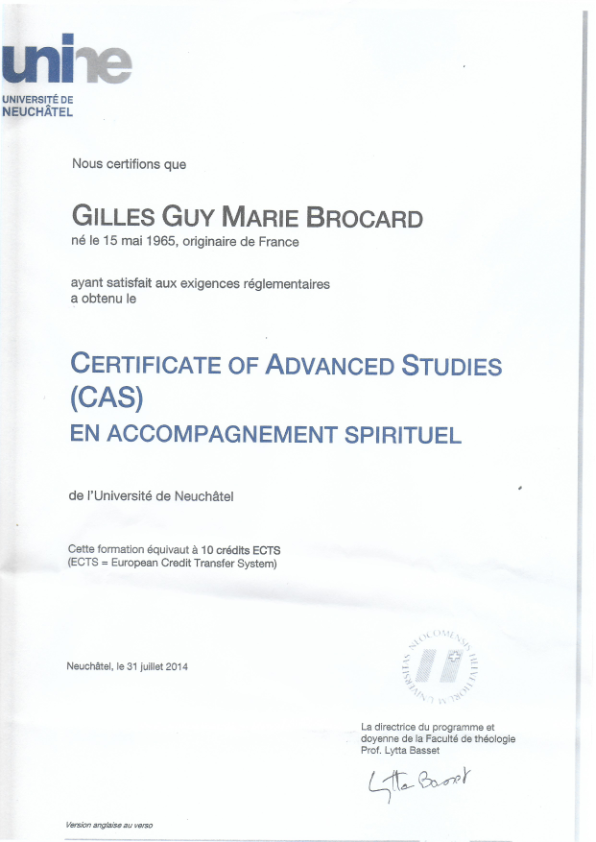 photo diplome Gilles Brocard