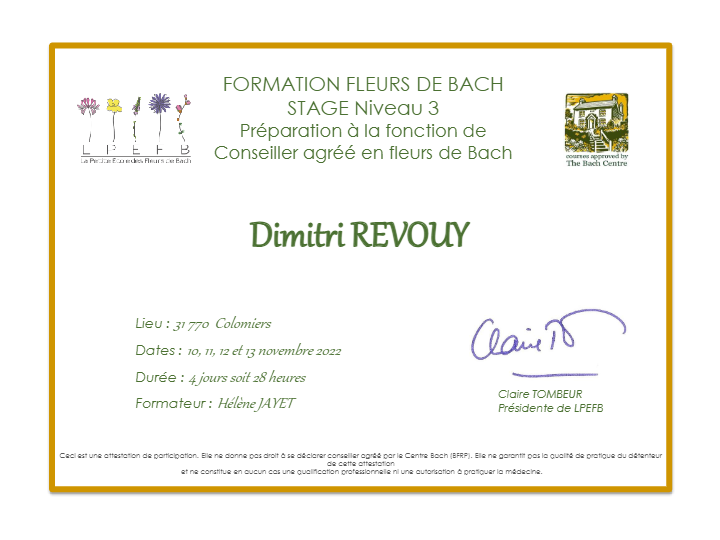 photo diplome Dimitri Naturopathie