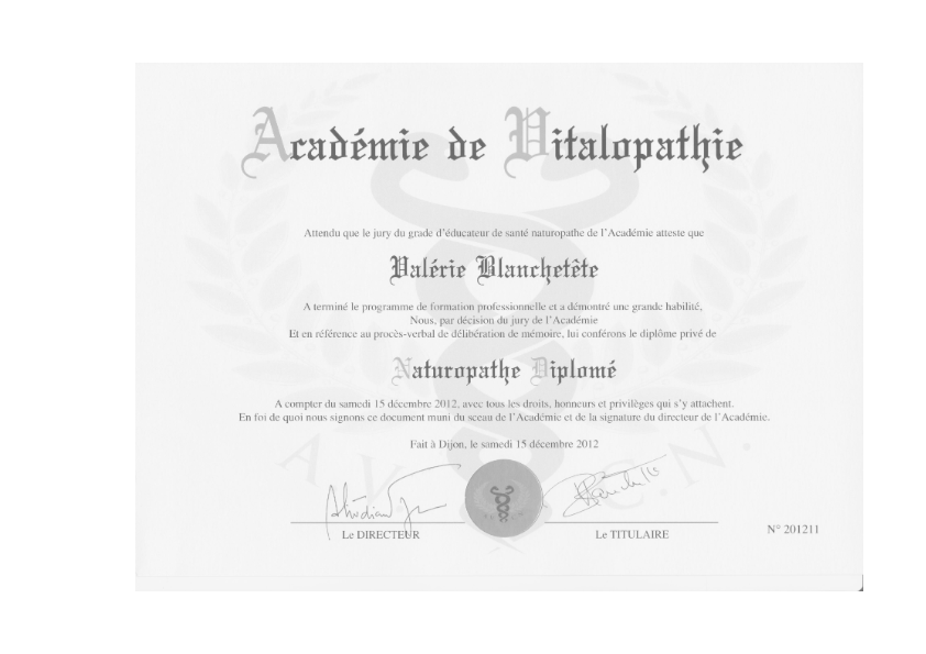 photo diplome Valérie Blanchetête