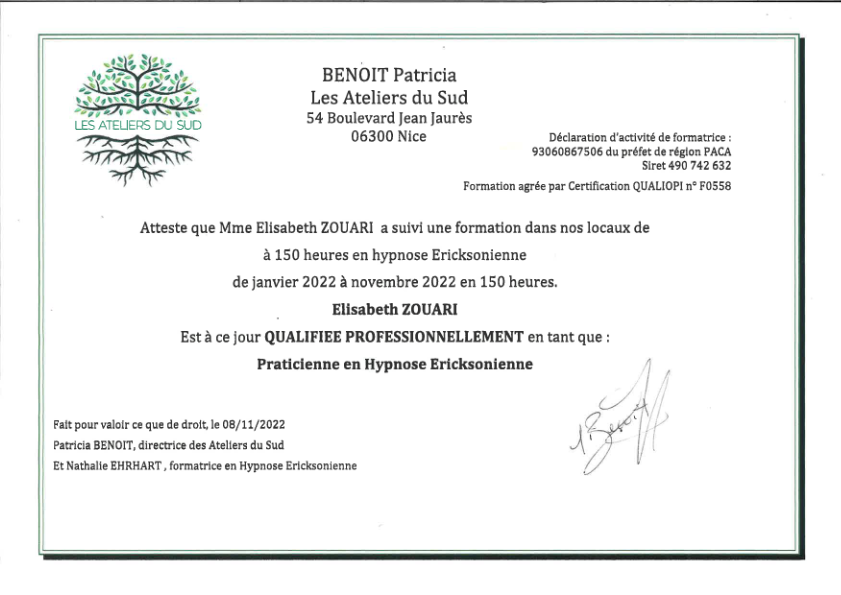 photo diplome ELISABETH ZOUARI