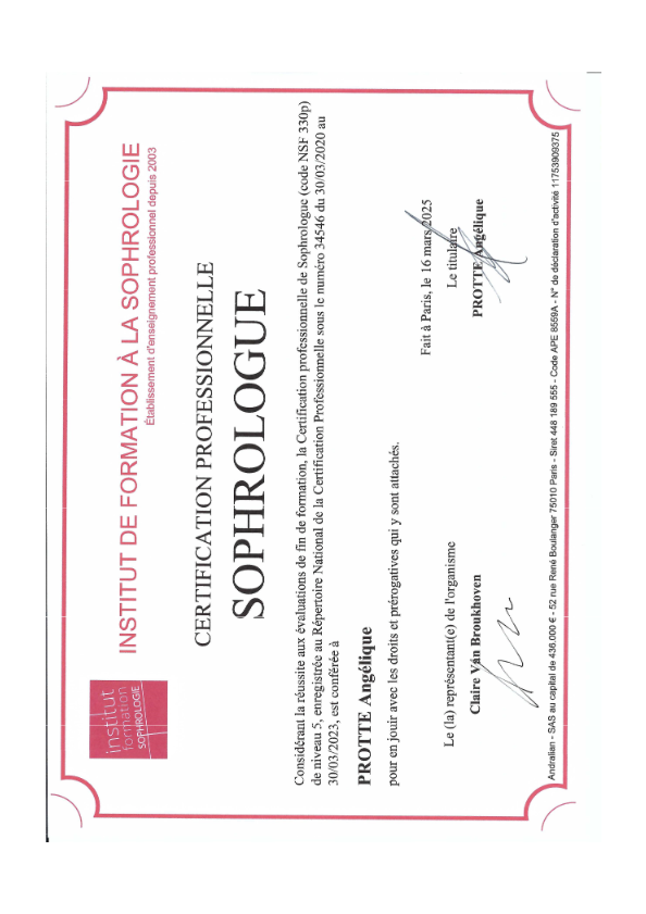 photo diplome Angélique PROTTE