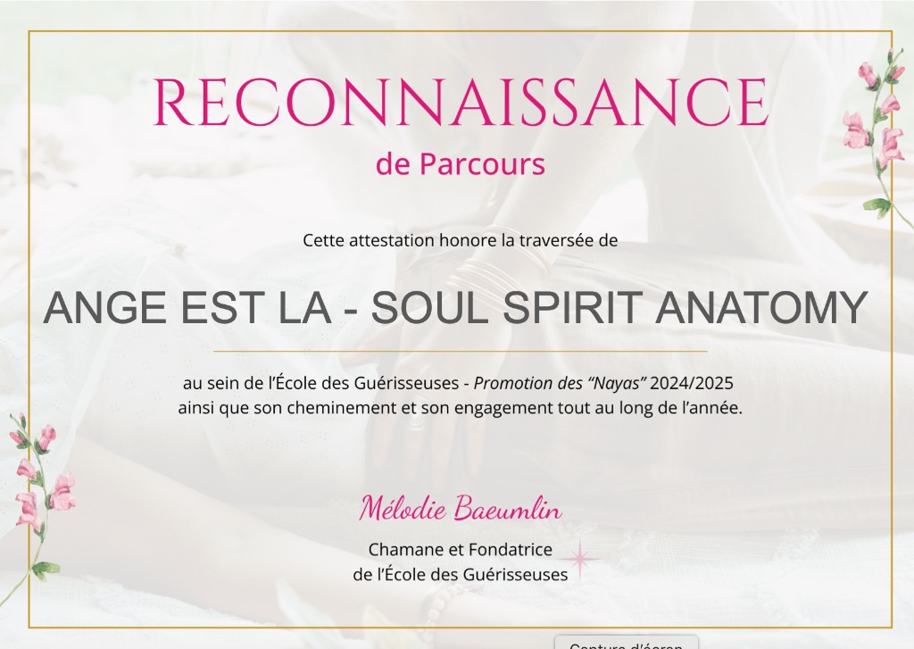 photo diplome Soul Spirit Anatomy