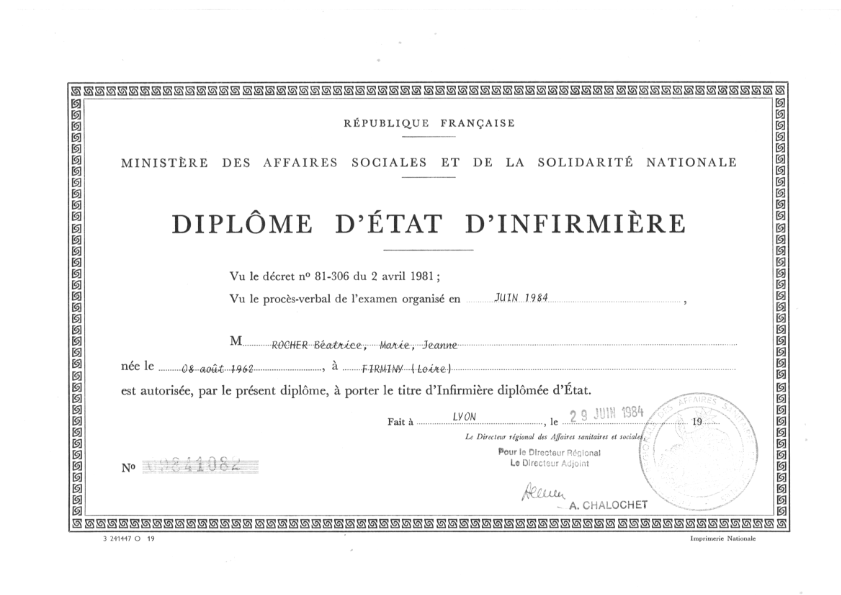 photo diplome Béatrice SAMOUILLER