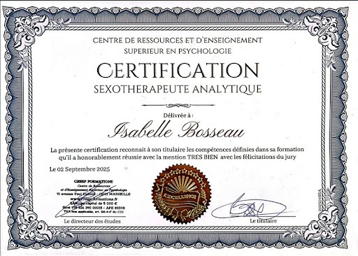 photo diplome Isabelle Bosseau