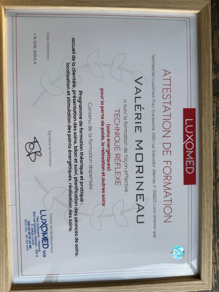 photo diplome Luxo Challans Bien Etre