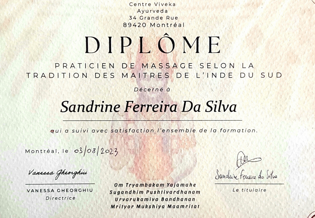 photo diplome Ferreira Da Silva Sandrine