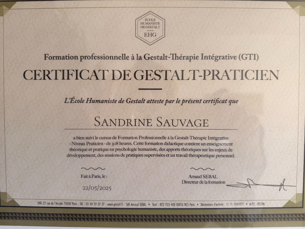 photo diplome Sandrine Sauvage