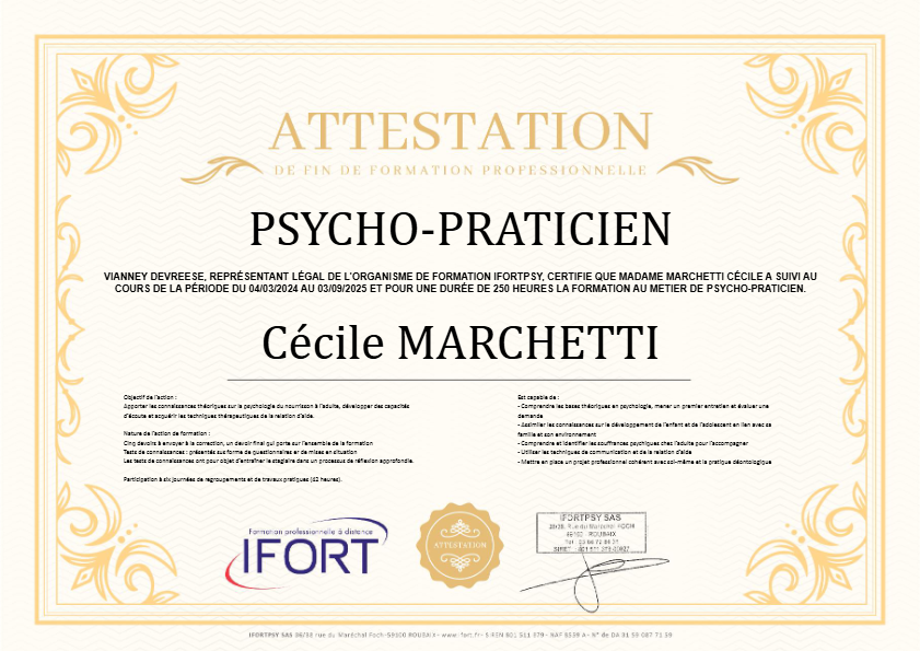 photo diplome Cécile MARCHETTI