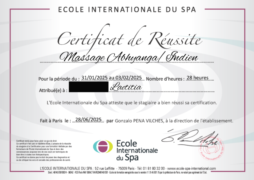 photo diplome Allégria - Laetitia