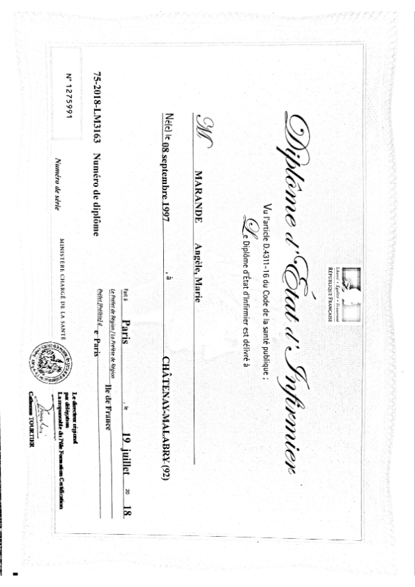 photo diplome Angèle MARANDE 