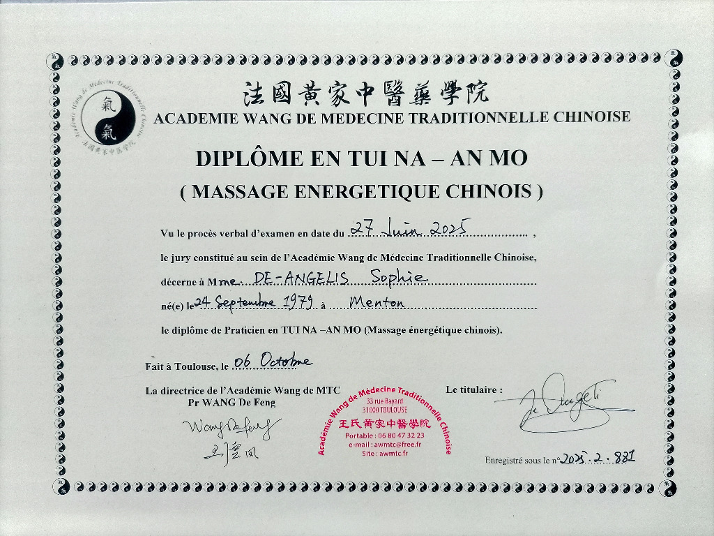 photo diplome Sophie de Angelis