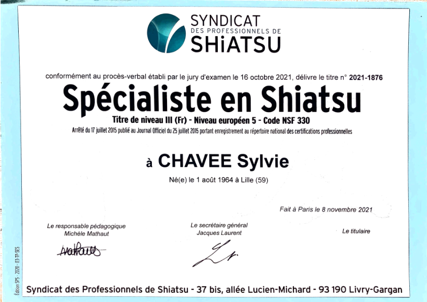 photo diplome Sylvie LESCAUX 