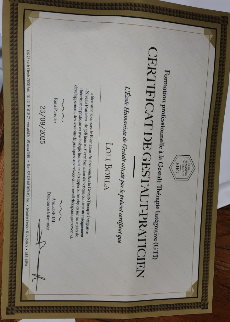 photo diplome Lolita Borla