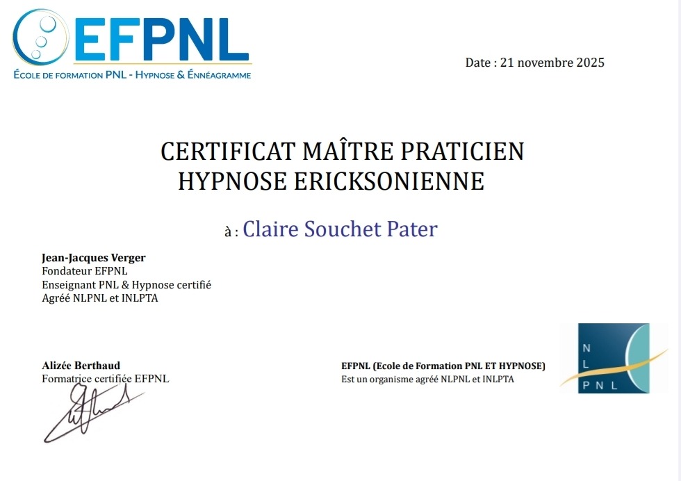 photo diplome Hypno Saint’O 