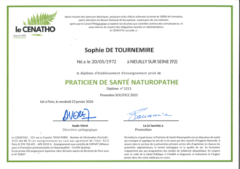photo diplome Sophie de Tournemire