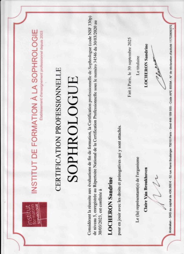 photo diplome SOPHRO CAGIRE