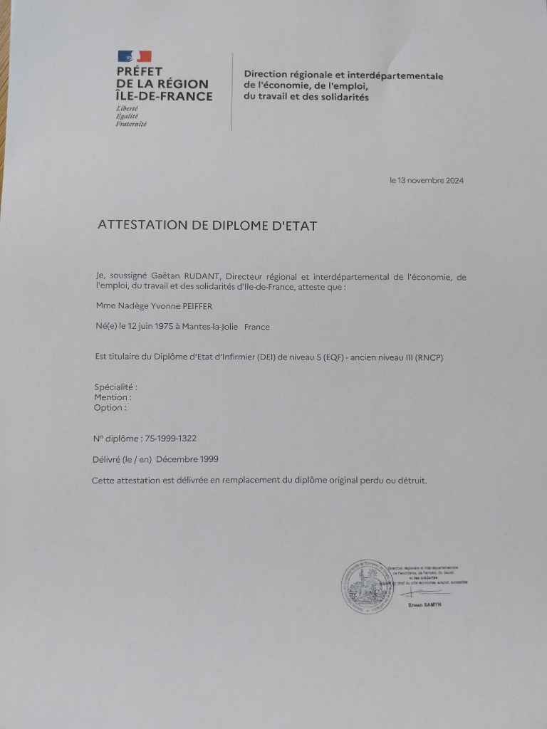 photo diplome Nadège Peiffer 