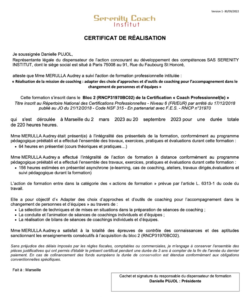 photo diplome Audrey Merulla