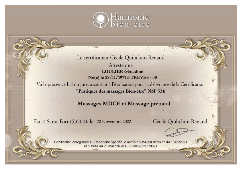 photo diplome MG MASSAGE