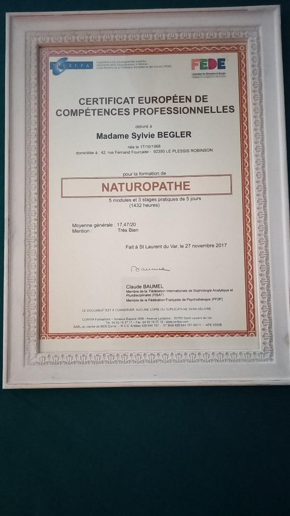 photo diplome Sylvie Dubois Bégler