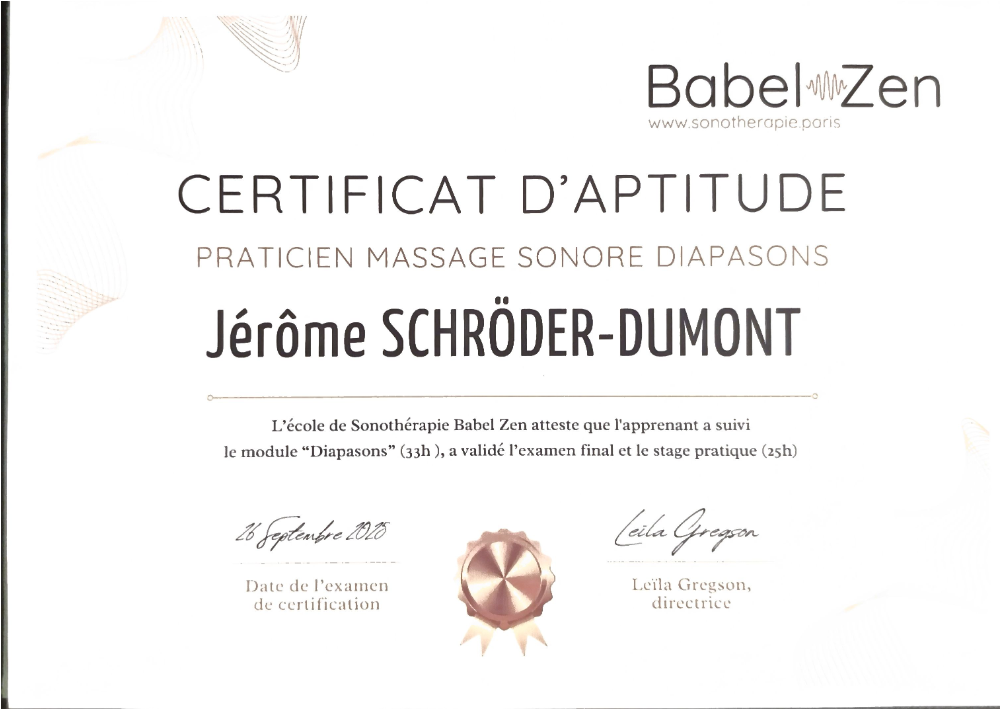 photo diplome Jérôme Schröder Dumont