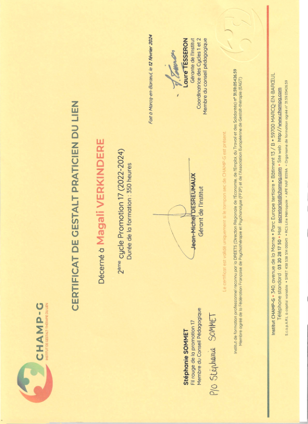 photo diplome Magali VERKINDERE