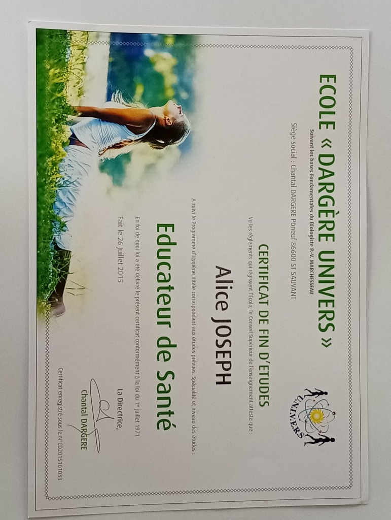 photo diplome ALICE JOSEPH