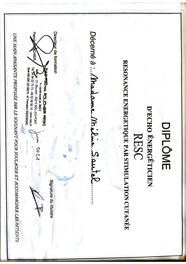 photo diplome Méline Sautel RESC