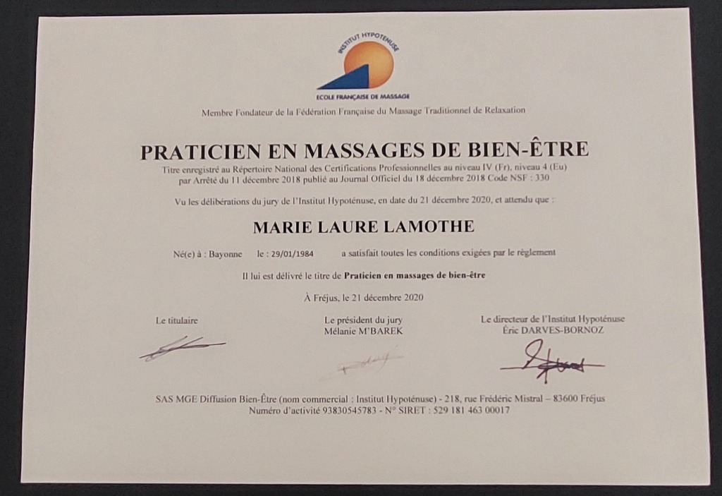 photo diplome Marie Laure Lamothe