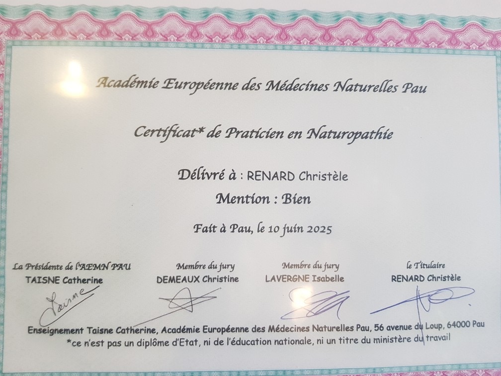 photo diplome Christèle Renard