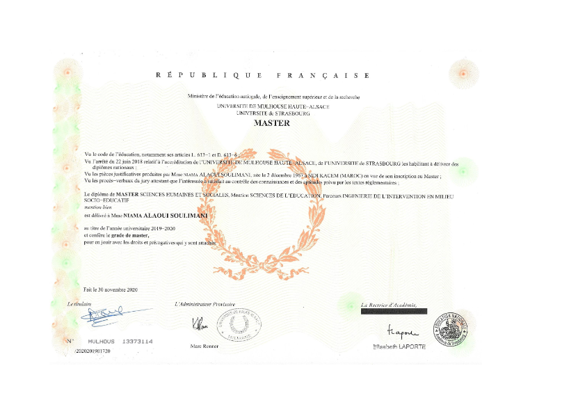 photo diplome Psychothérapeute systémique 